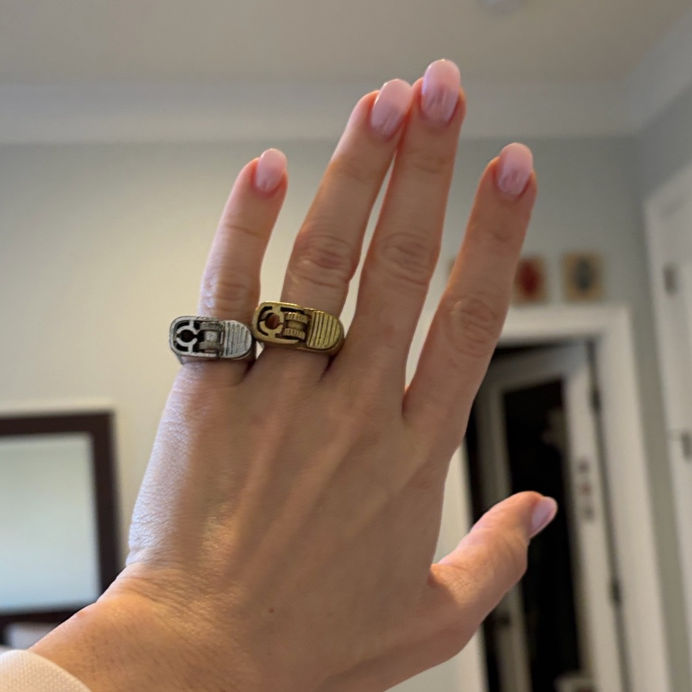 Gold and Silver Square Lighter Rings 🔥